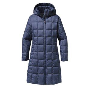 Patagonia Puffer Jacket Coat Down With It Parka Blue Long Small
